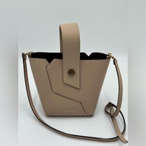 Charles & Keith Beige Origami 2 Way Crossbody Bag